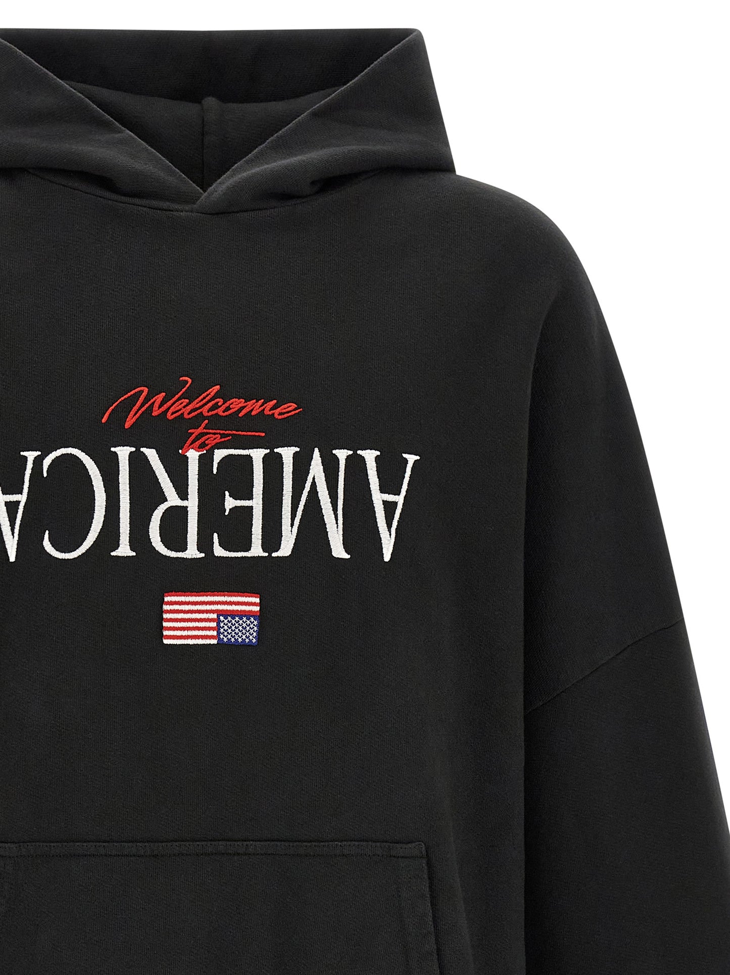 Sweatshirt Hoodie by WILLY CHAVARRIA for men in cotton black features a authentic silhouette, showcasing a sophisticated hooded neckline and authentic detail for a refined finish.