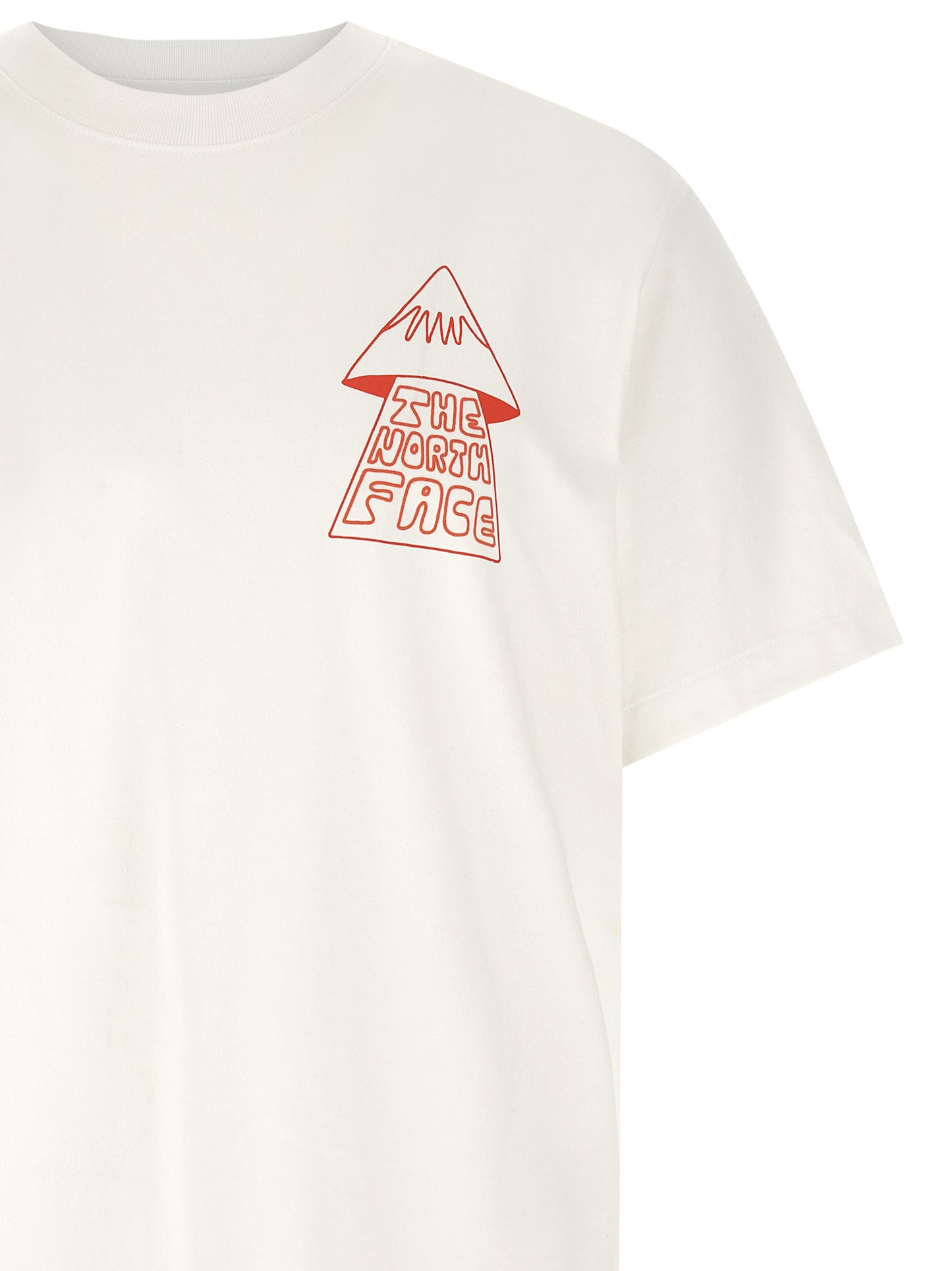 T-Shirt by The North Face for men in cotton white & print showcases a fashionable silhouette, elegantly detailed with a fashionable and for a sophisticated, high-fashion look.