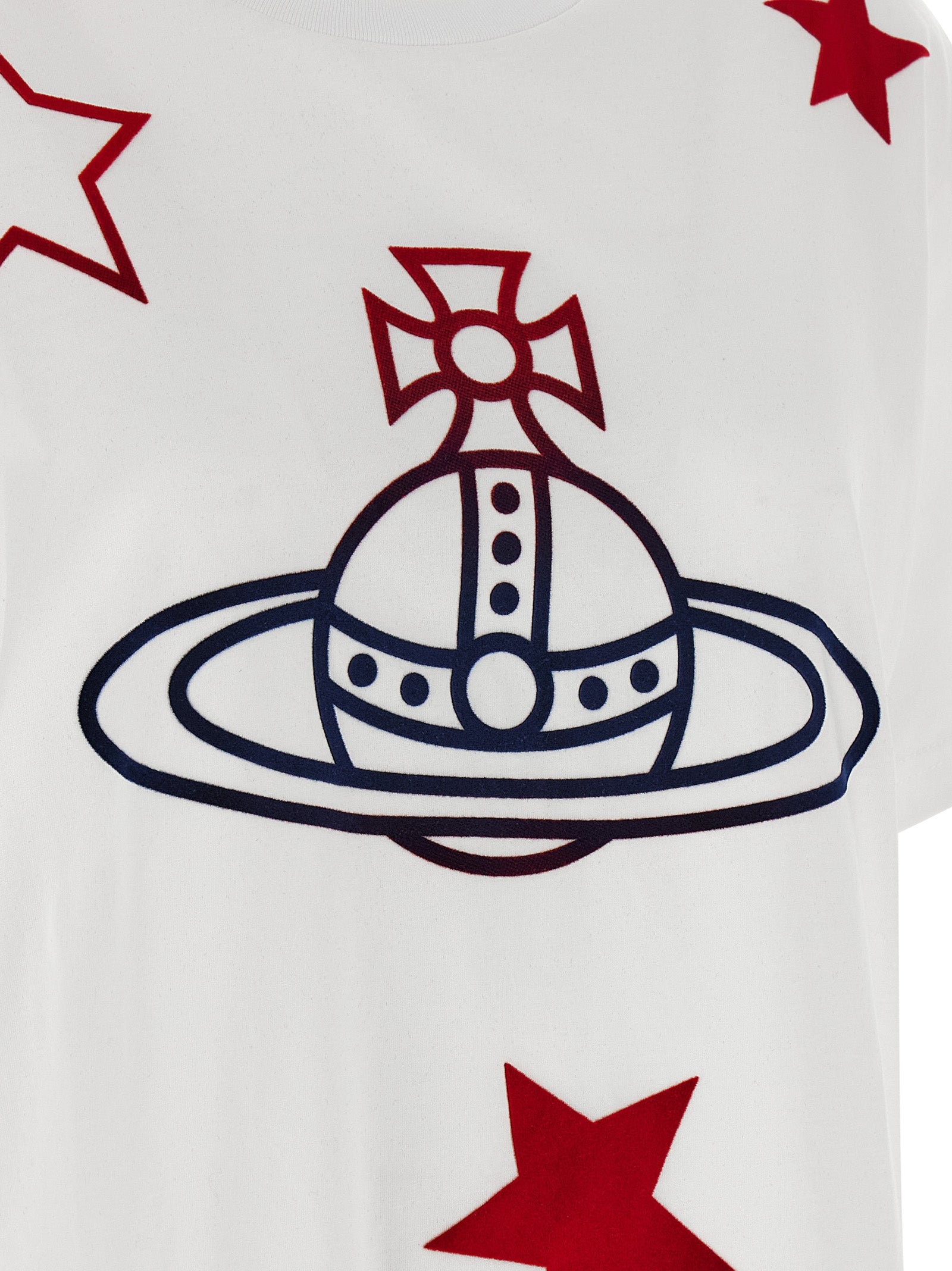 T-Shirt by Vivienne Westwood for women in cotton white & print features a plush silhouette, showcasing a sophisticated and for a truly plush finish.