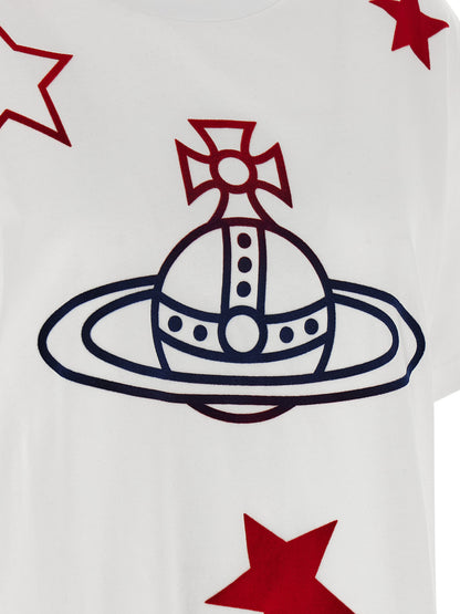 T-Shirt by Vivienne Westwood for women in cotton white & print features a plush silhouette, showcasing a sophisticated and for a truly plush finish.