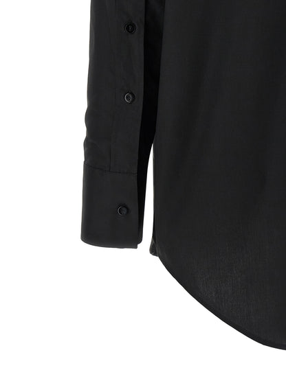 Blouse by XACUS for women in cotton black features an polished silhouette, showcasing a sophisticated and detail for a truly polished finish.
