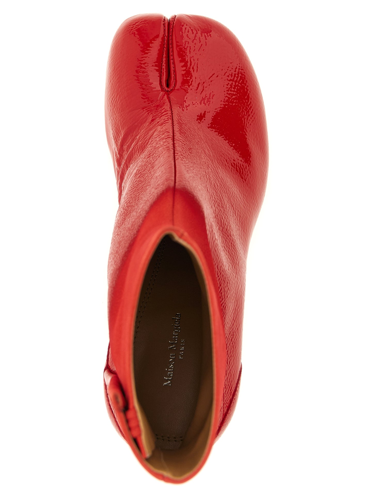 Ankle Boots by Maison Margiela for women in leather multicolor, red & signature showcases a ergonomic silhouette from the Women's Leather Ankle Boots collection, featuring a ergonomic and a ergonomic .