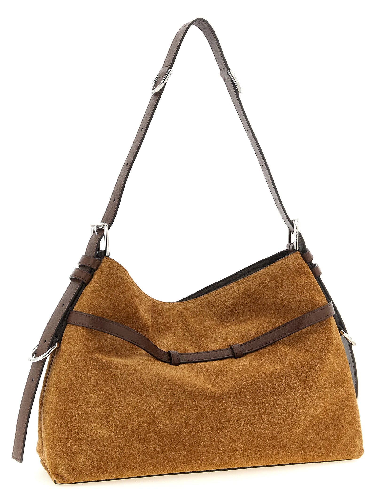 Medium Shoulder Bag by Givenchy for women in calfskin brown features an effortlessly chic silhouette with a secure buckle, ample , and versatile shoulder-strap, adjustable-strap & handle for effortlessly chic everyday luxury.