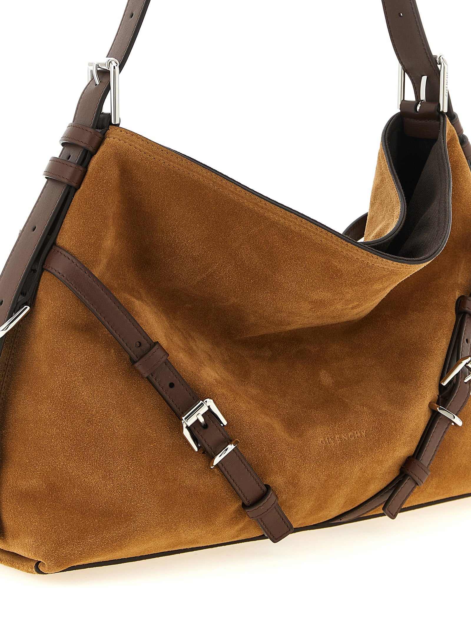 Medium Shoulder Bag by Givenchy for women in calfskin brown features a statuesque silhouette, showcasing a secure buckle and statuesque with versatile shoulder-strap, adjustable-strap & handle for a statuesque finish.