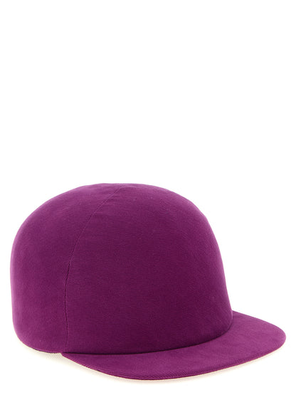 This Baseball Cap by Balenciaga for women in cotton purple presents a distinguished silhouette, meticulously showcasing the signature aesthetic and high-end profile of the Cotton Baseball Cap.
