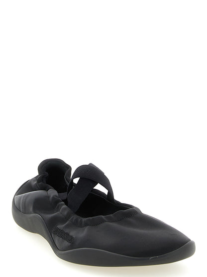 Balenciaga Women's TU Polyester Satin & Lambskin Leather Ballet Flat Shoes - Black