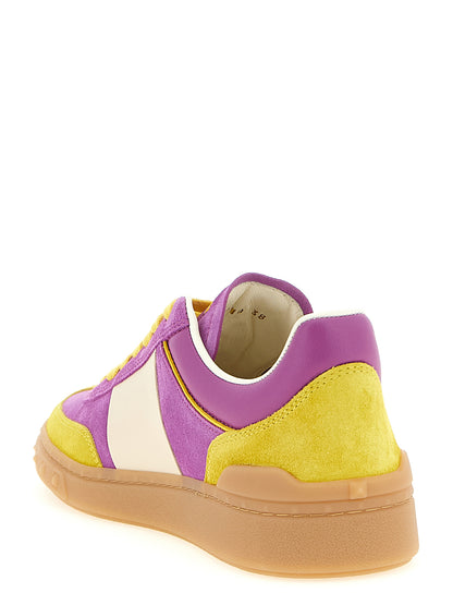 Athletic Sneakers by Valentino Garavani for women in calfskin leather multicolor & signature showcases a architectural silhouette, artfully capturing the essence of the V Logo Women's Athletic Calfskin Leather Sneakers with its signature architectural athletic style construction.