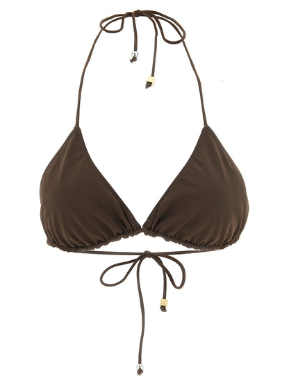 Jacquemus Women's Stretch Polyamide Swimwear Top - Brown Signature
