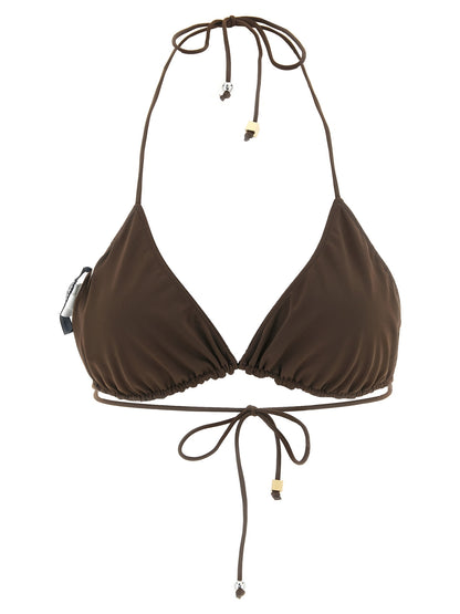 Jacquemus Women's Stretch Polyamide Swimwear Top - Brown Signature