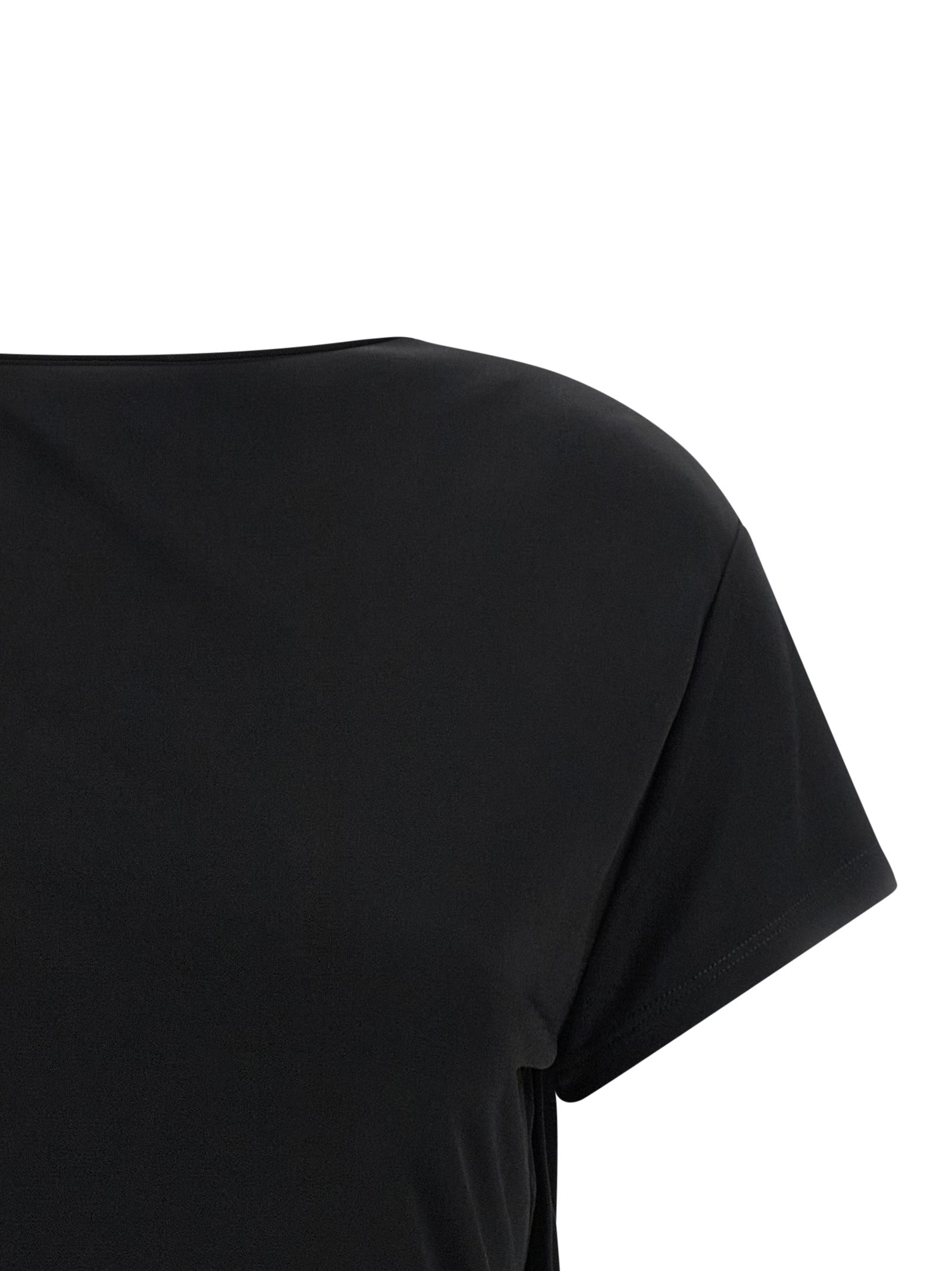 T-Shirt by Jacquemus for women in polyamide viscose black showcases a chic silhouette, artfully detailed with a chic boat neckline and for a chic finish.