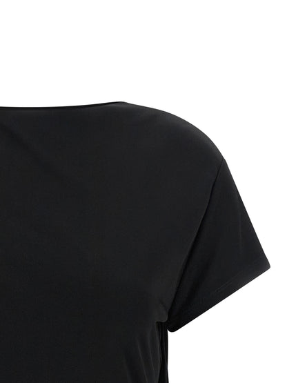 T-Shirt by Jacquemus for women in polyamide viscose black showcases a chic silhouette, artfully detailed with a chic boat neckline and for a chic finish.