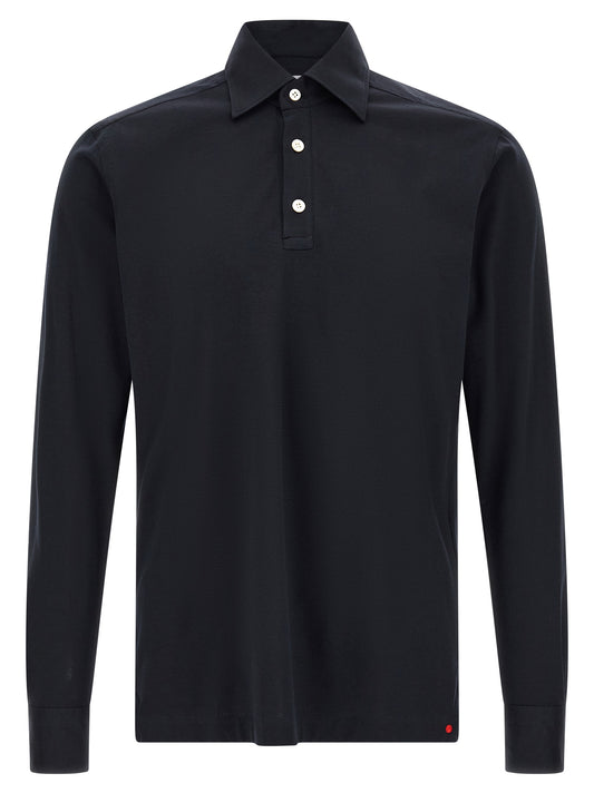 Polo Shirt by Kiton for men in cotton blue showcases a enviable silhouette, featuring a refined and for a enviable finish.