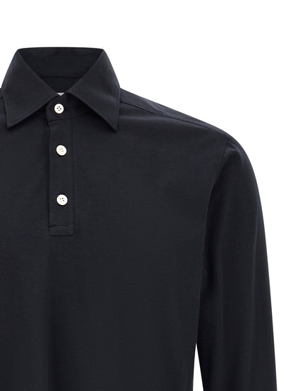 Polo Shirt by Kiton for men in cotton blue features a eye catching silhouette, showcasing a refined and for a eye catching finish.