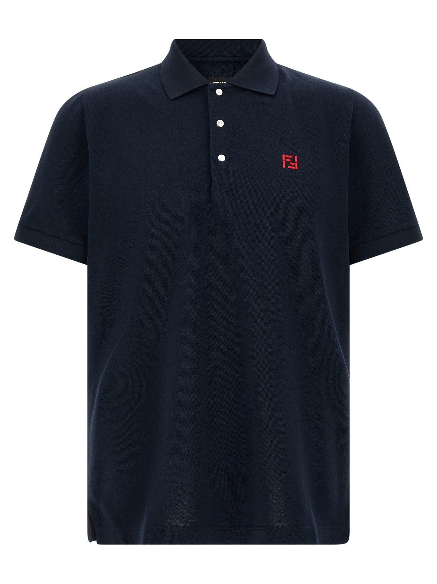 Fendi Selleria Men's Short-Sleeve Cotton Polo Shirt - Blue