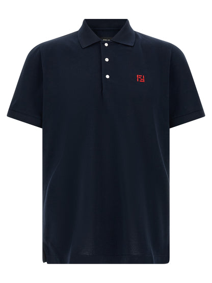 Fendi Selleria Men's Short-Sleeve Cotton Polo Shirt - Blue