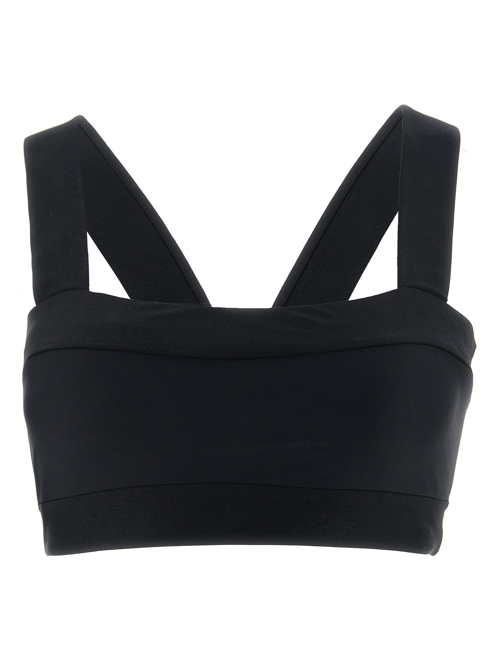 Swimwear Top by GOLDBERGH for women in stretch polyamide black features a beach chic silhouette, beautifully showcasing the signature design of the Women's Stretch Polyamide Swimwear Top.