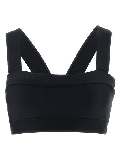 Swimwear Top by GOLDBERGH for women in stretch polyamide black features a beach chic silhouette, beautifully showcasing the signature design of the Women's Stretch Polyamide Swimwear Top.