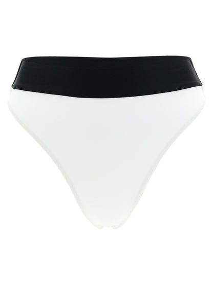 Bikini by GOLDBERGH for women in stretch polyamide bicolour, black & white presents a provocative silhouette, artfully capturing the essence of the provocative Women's Stretch Polyamide Bikini design for a sophisticated look.