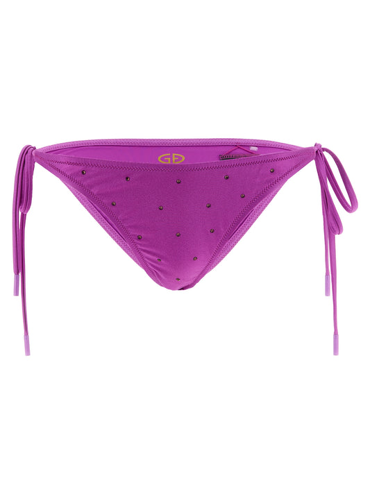 Bikini by GOLDBERGH for women in polyamide satin & crystal purple features an riviera chic silhouette that beautifully encapsulates the signature aesthetic of the Women's Polyamide Satin & Crystal Bikini.