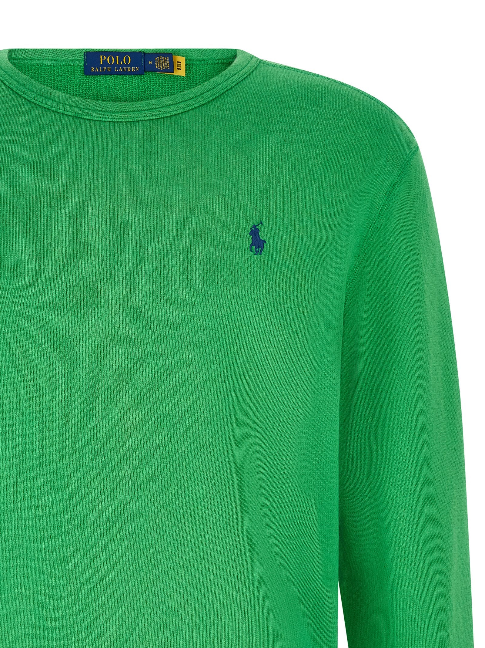 Sweatshirt by Polo Ralph Lauren for men in cotton polyester bicolour & green features an provocated silhouette, detailed with a provocated and a refined crew neckline for a sophisticated aesthetic.