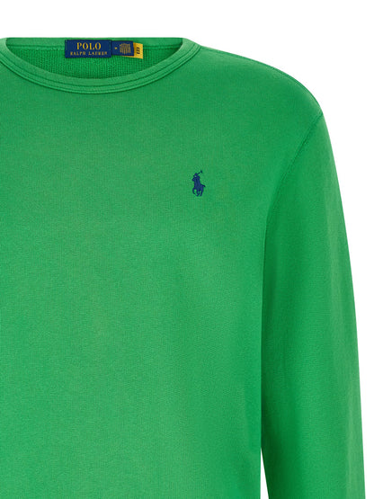 Sweatshirt by Polo Ralph Lauren for men in cotton polyester bicolour & green features an provocated silhouette, detailed with a provocated and a refined crew neckline for a sophisticated aesthetic.