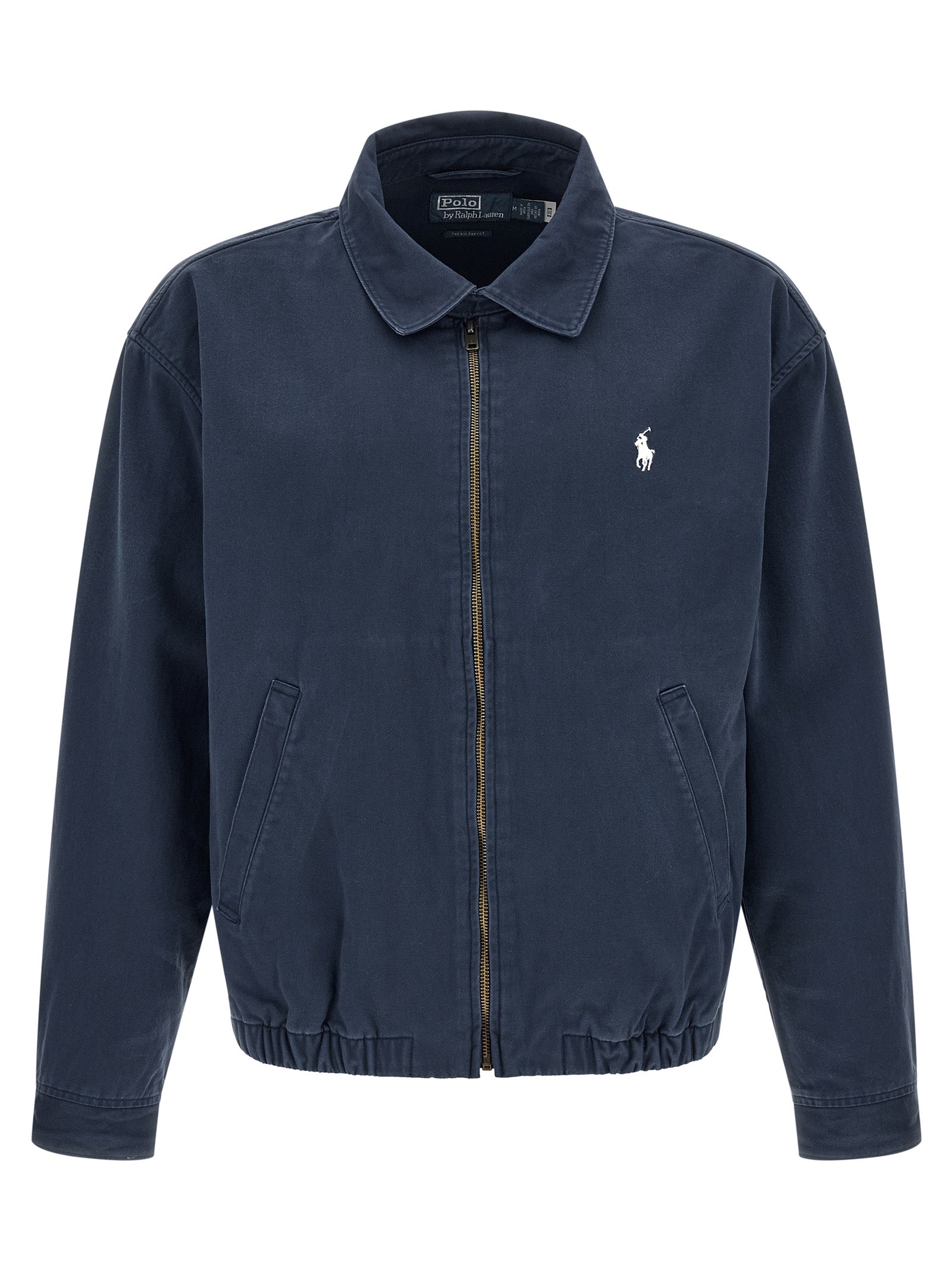 Overcoat by Polo Ralph Lauren for men in cotton twill blue showcases a architectural silhouette, artfully detailed with a distinctive shirt-collar neckline and functional pockets for a architectural finish.