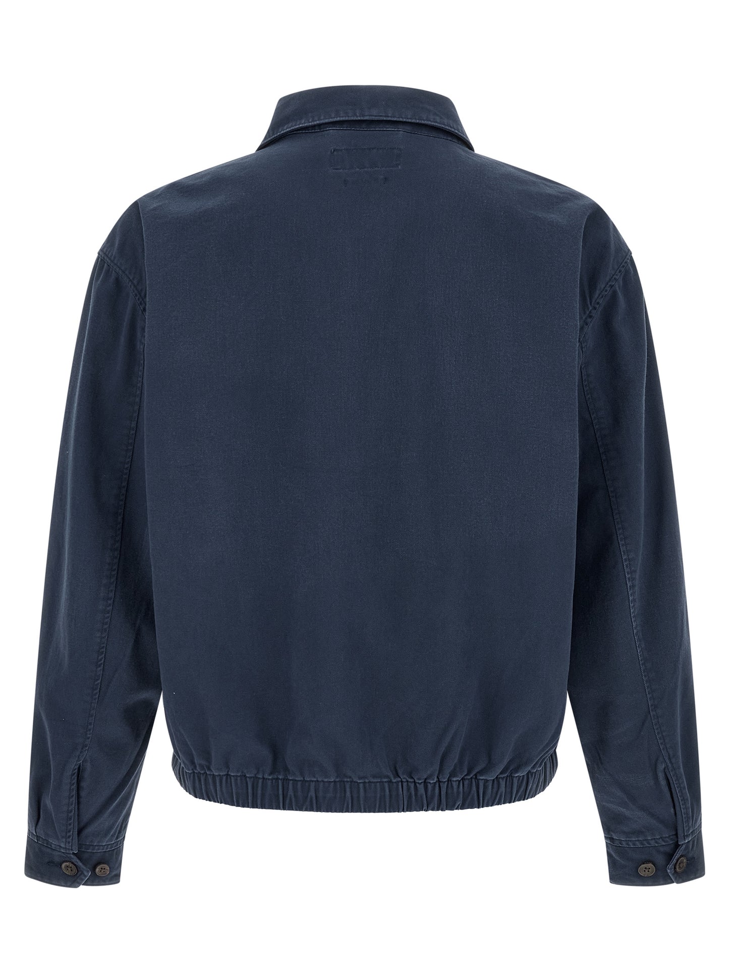 Overcoat by Polo Ralph Lauren for men in cotton twill blue features an satoral silhouette, showcasing a sophisticated shirt-collar neckline and satoral pockets for a premium, timeless look.