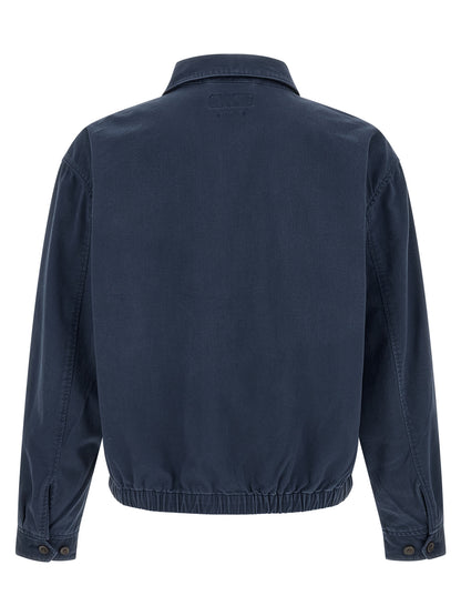 Overcoat by Polo Ralph Lauren for men in cotton twill blue features an satoral silhouette, showcasing a sophisticated shirt-collar neckline and satoral pockets for a premium, timeless look.