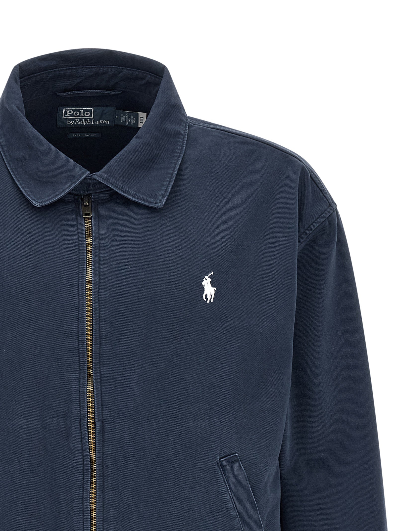 Overcoat by Polo Ralph Lauren for men in cotton twill blue features a contemporary silhouette showcasing a contemporary shirt-collar neckline and refined pockets for a sophisticated finish.