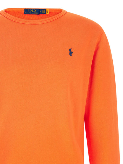 Polo Ralph Lauren Pony Men's Crew Neck Cotton Polyester Sweatshirt - Orange Signature