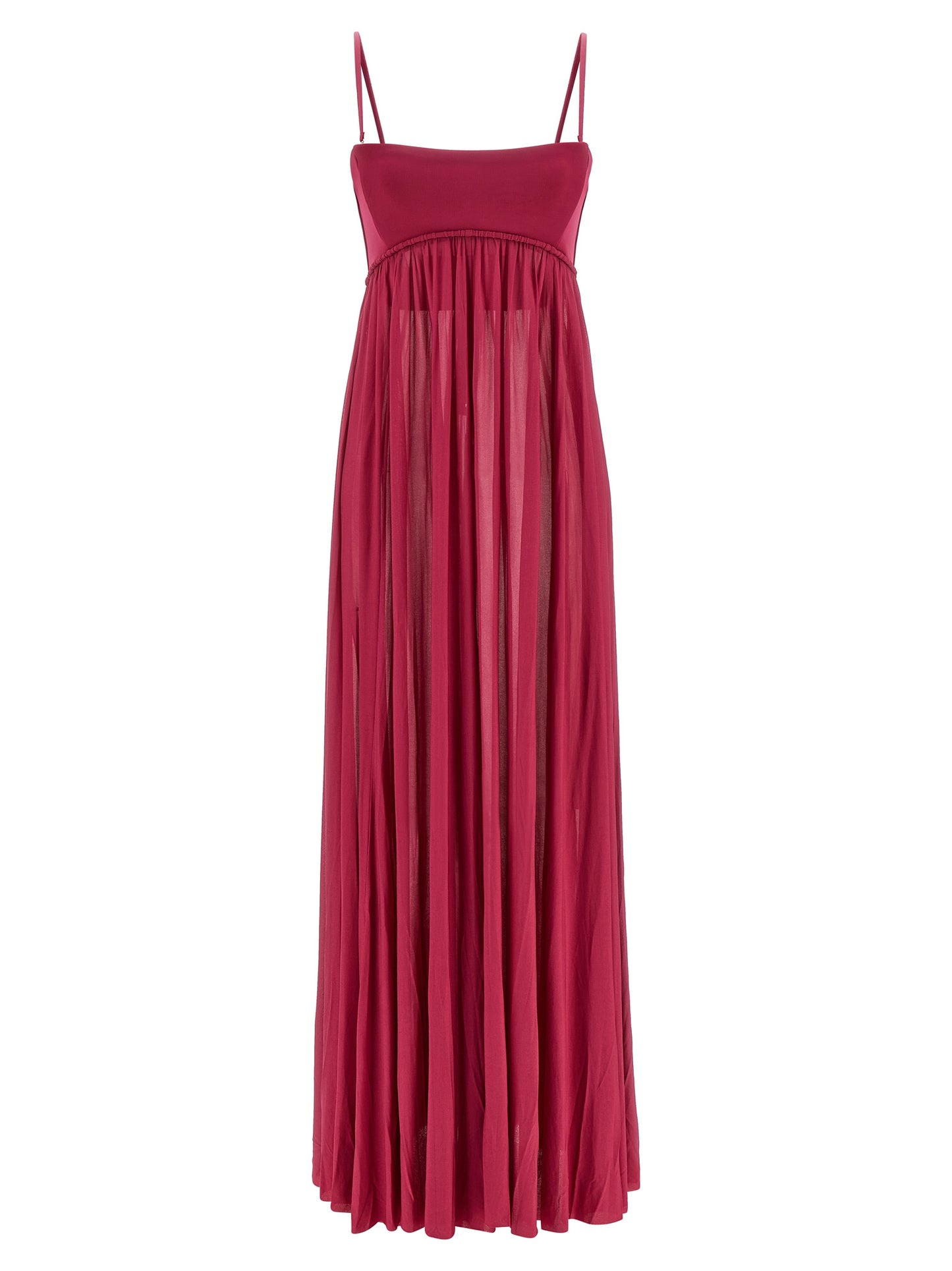 Dress by Zimmermann for women in viscose fuchsia features a dramatic silhouette, showcasing an elegant and that flows into a dramatic long.