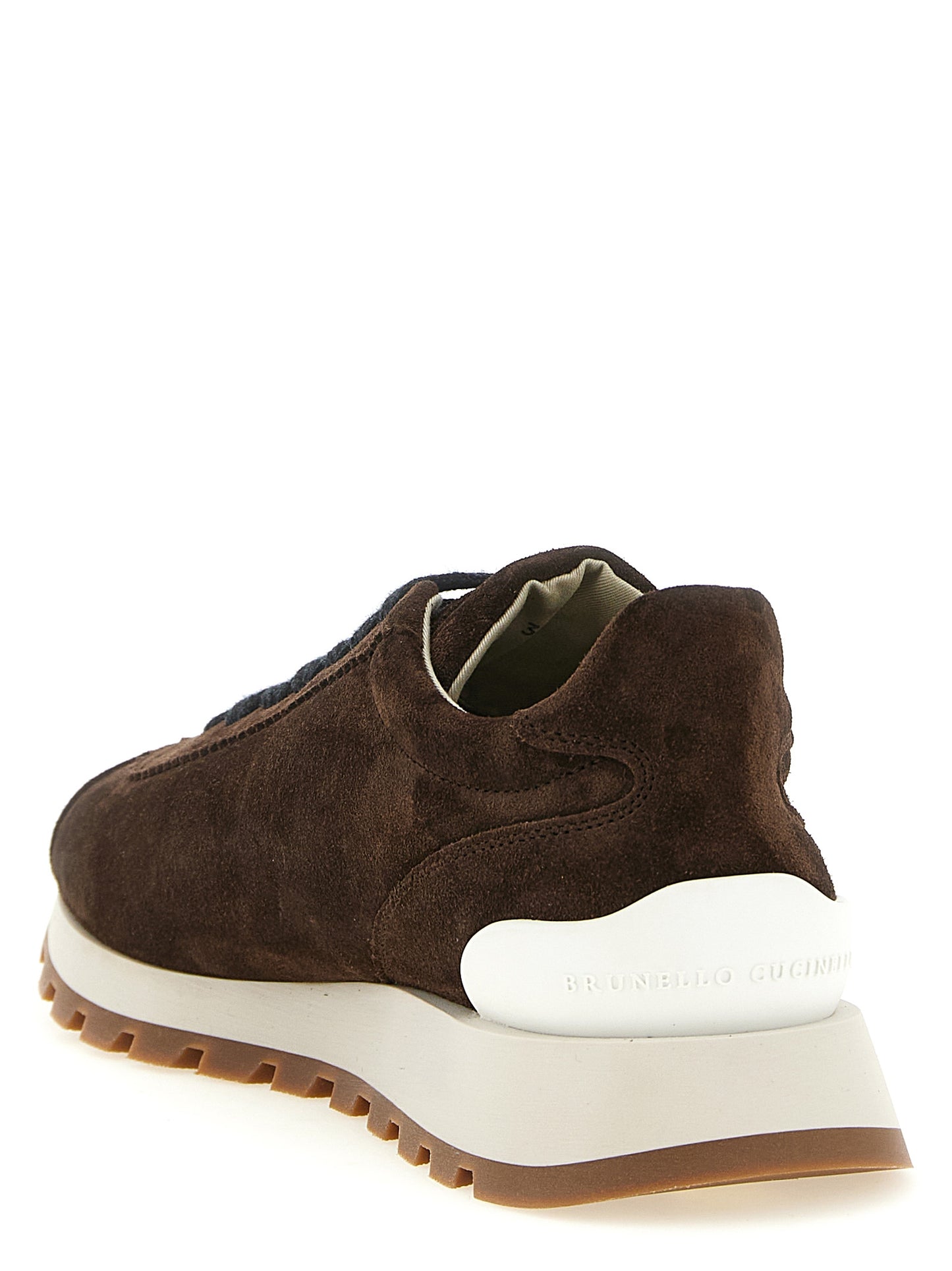 Athletic Sneakers by Brunello Cucinelli for women in bos taurus suede calfskin leather & tu brown features an timeless silhouette from the Women's Athletic Bos Taurus Suede Calfskin Leather & TU Sneakers collection, showcasing a timeless athletic style for a timeless look.