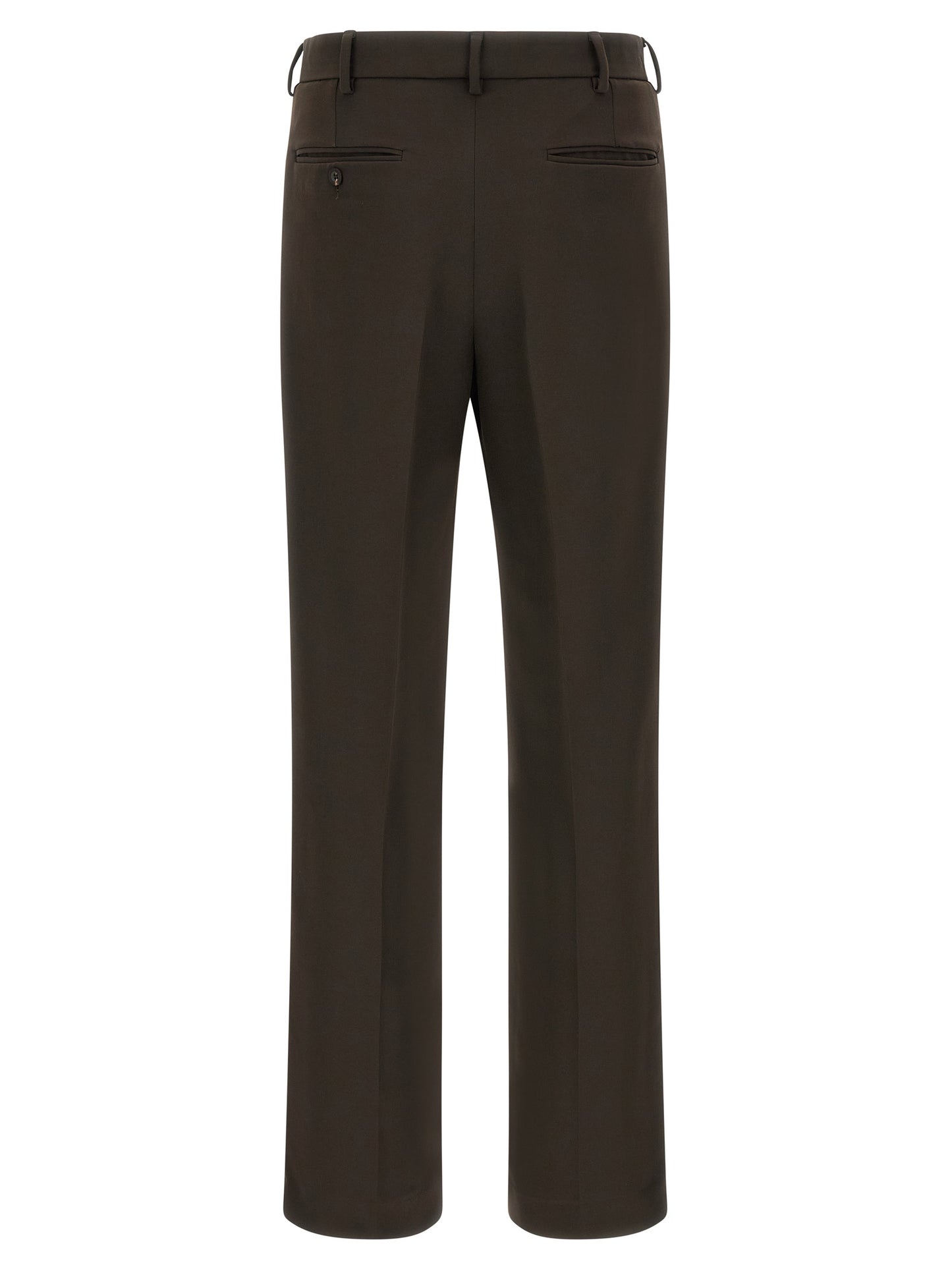 Trousers by SECOND/LAYER for men in stretch polyester brown features an on trend silhouette, showcasing a sophisticated straight-leg with a long and for an on trend finish.