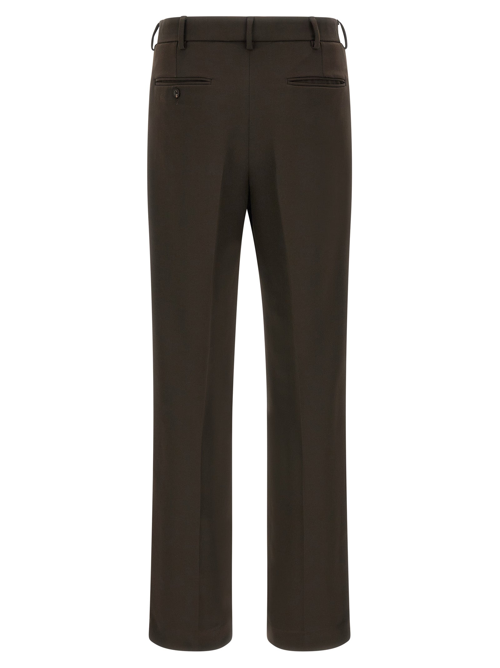 Trousers by SECOND/LAYER for men in stretch polyester brown features an on trend silhouette, showcasing a sophisticated straight-leg with a long and for an on trend finish.