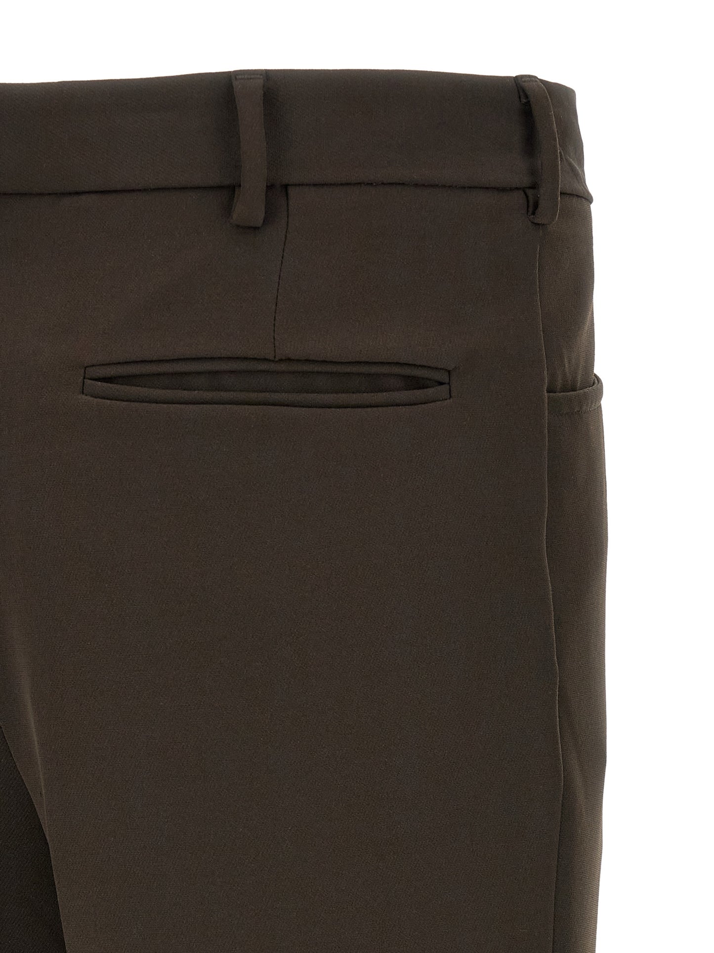 Trousers by SECOND/LAYER for men in stretch polyester brown features an sartorial silhouette, showcasing a precise straight-leg and long with a sartorial for a refined look.