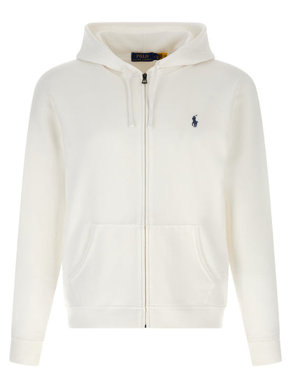 Sweatshirt Hoodie by Polo Ralph Lauren for men in cotton polyester white & signature features an avant-garde silhouette, showcasing a sophisticated hooded neckline and detail for a truly avant-garde finish.