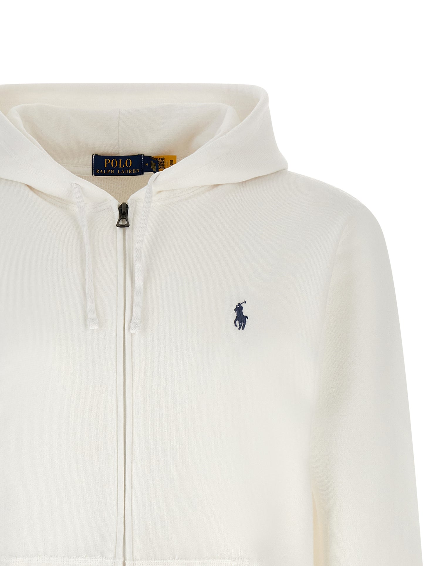 Sweatshirt Hoodie by Polo Ralph Lauren for men in cotton polyester white & signature features a slouchy chic silhouette, detailed with a slouchy chic and a signature hooded neckline for an elevated aesthetic.