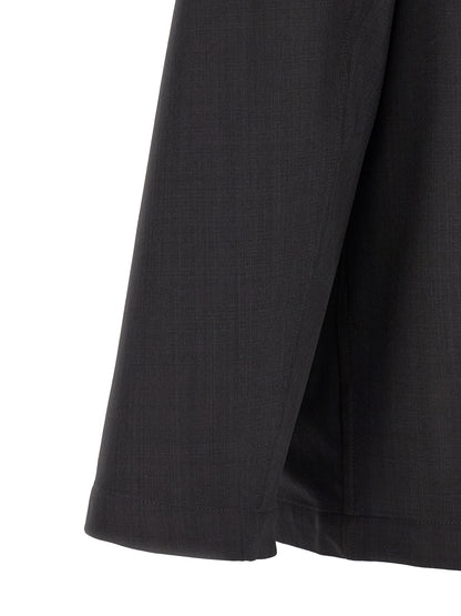 Shirt by SECOND/LAYER for men in polyester wool gray showcases a sharp silhouette, elegantly detailed with a sharp and sharp .