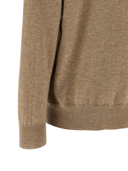 Cardigan by Brunello Cucinelli for women in cashmere beige showcases a captivating silhouette, artfully detailed with a captivating and for a truly sophisticated captivating look.