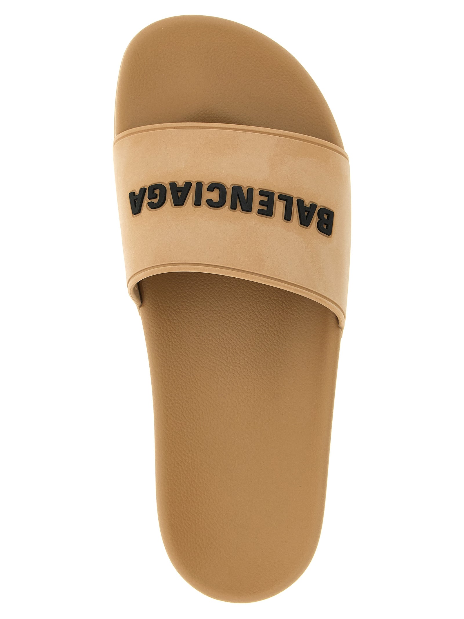 Sliders Sandals Flat Shoes by Balenciaga for women in thermoplastic polyurethane beige features an captivating silhouette, showcasing the captivating style of the City Women's Thermoplastic Polyurethane Sliders Sandals Flat Shoes with its distinct and refined .