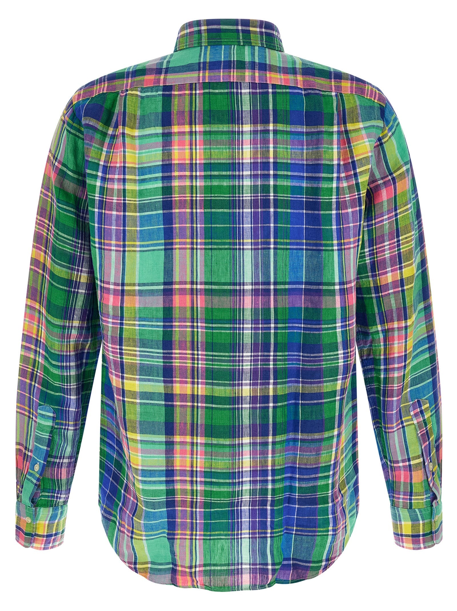 Shirt by Polo Ralph Lauren for men in linen multicolor, pearl & patterned showcases a sleek silhouette, elegantly detailed with a sleek and for a sleek finish.