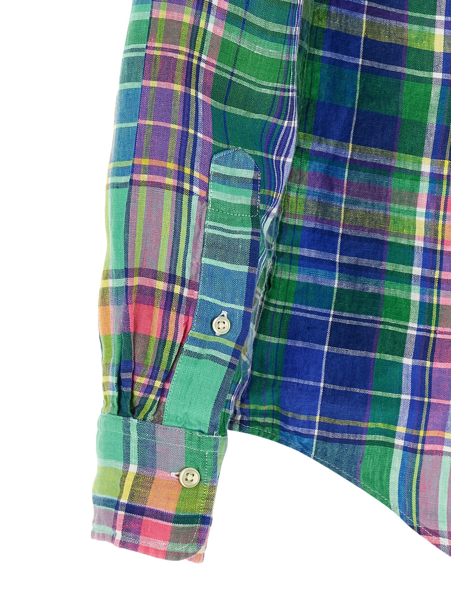 Shirt by Polo Ralph Lauren for men in linen multicolor, pearl & patterned features an polished silhouette, showcasing a sophisticated and detail for a truly polished finish.