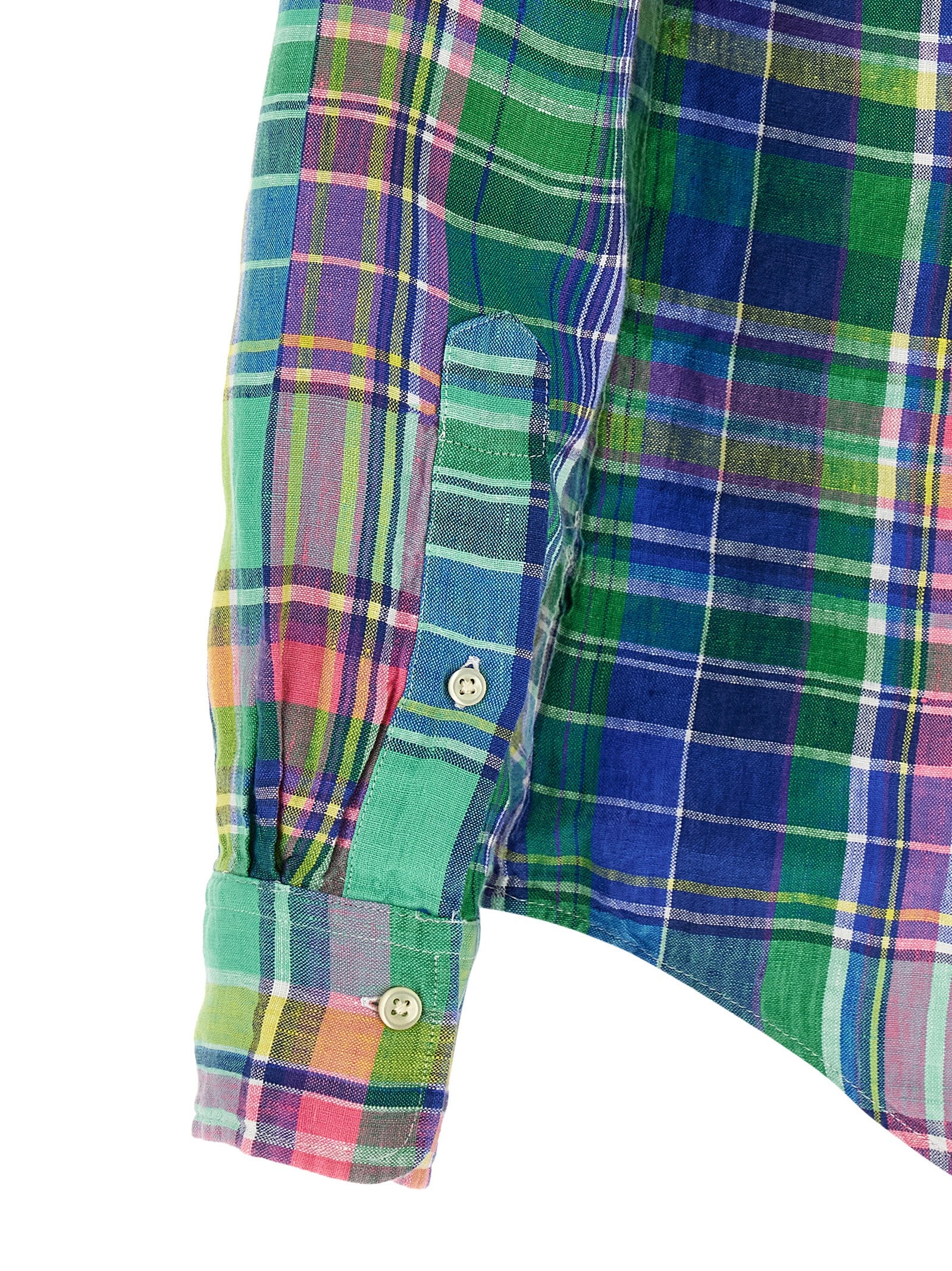 Shirt by Polo Ralph Lauren for men in linen multicolor, pearl & patterned features an polished silhouette, showcasing a sophisticated and detail for a truly polished finish.