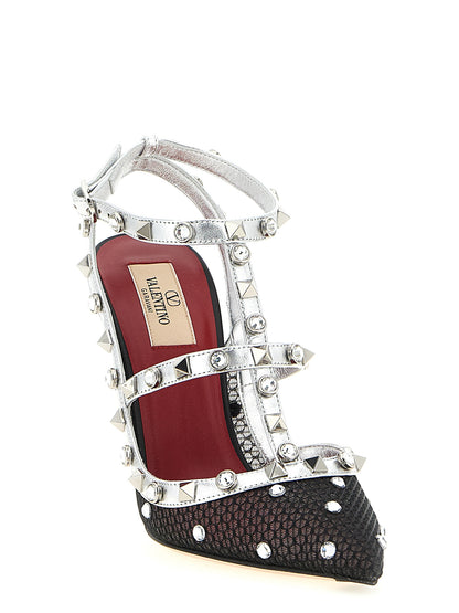 This High-Heel Stiletto Pumps Heels by Valentino Garavani for women in polyester leather multicolor & signature presents a effortlessly chic silhouette from the Rockstud Women's Polyester Leather High-Heel Stiletto Pumps Heels collection, featuring a effortlessly chic stiletto high-heel and effortlessly chic pointed toe style.