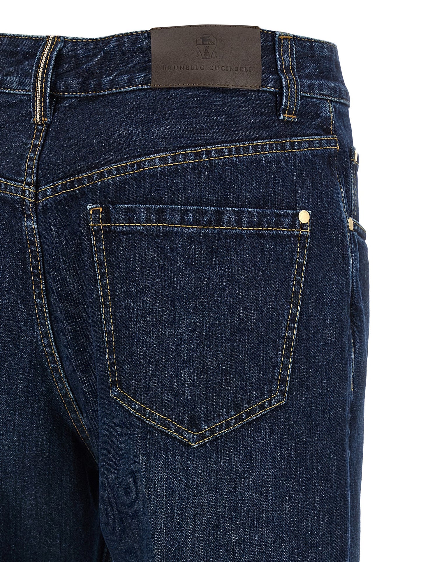 Jeans by Brunello Cucinelli for women in cotton denim blue & signature presents a refined pantology silhouette, artfully defined by a refined pantology straight-leg, wide & cropped, cropped, and a sophisticated .
