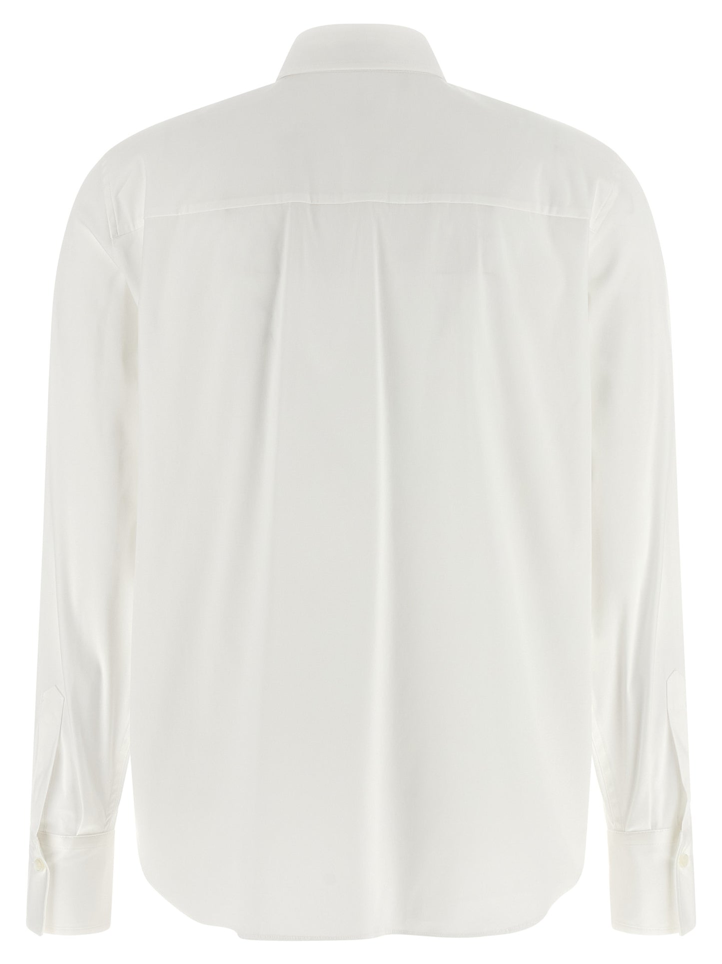 Blouse by Brunello Cucinelli for women in stretch polyamide cotton white showcases a sharp silhouette, elegantly detailed with a sharp and sharp .