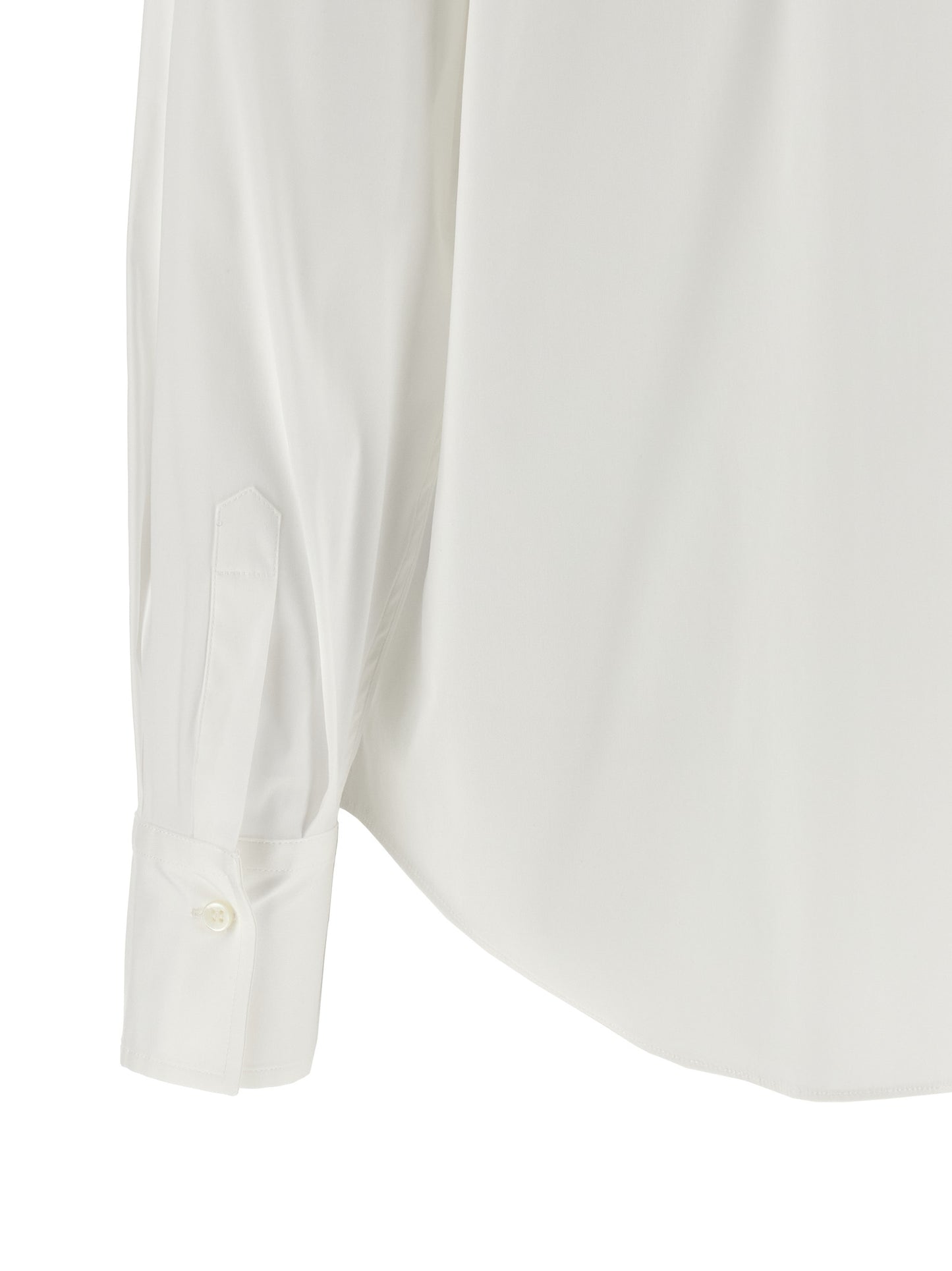 Blouse by Brunello Cucinelli for women in stretch polyamide cotton white, featuring a nuanced and nuanced for a sophisticated finish.