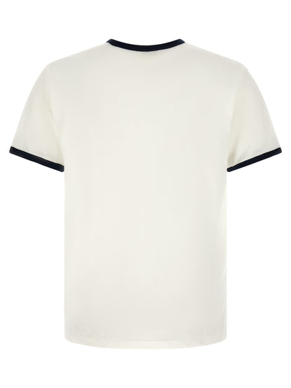 T-Shirt by SECOND/LAYER for men in cotton bicolour, black, white & print showcases a unassuming silhouette, artfully detailed with a refined and unassuming for a sophisticated, contemporary look.