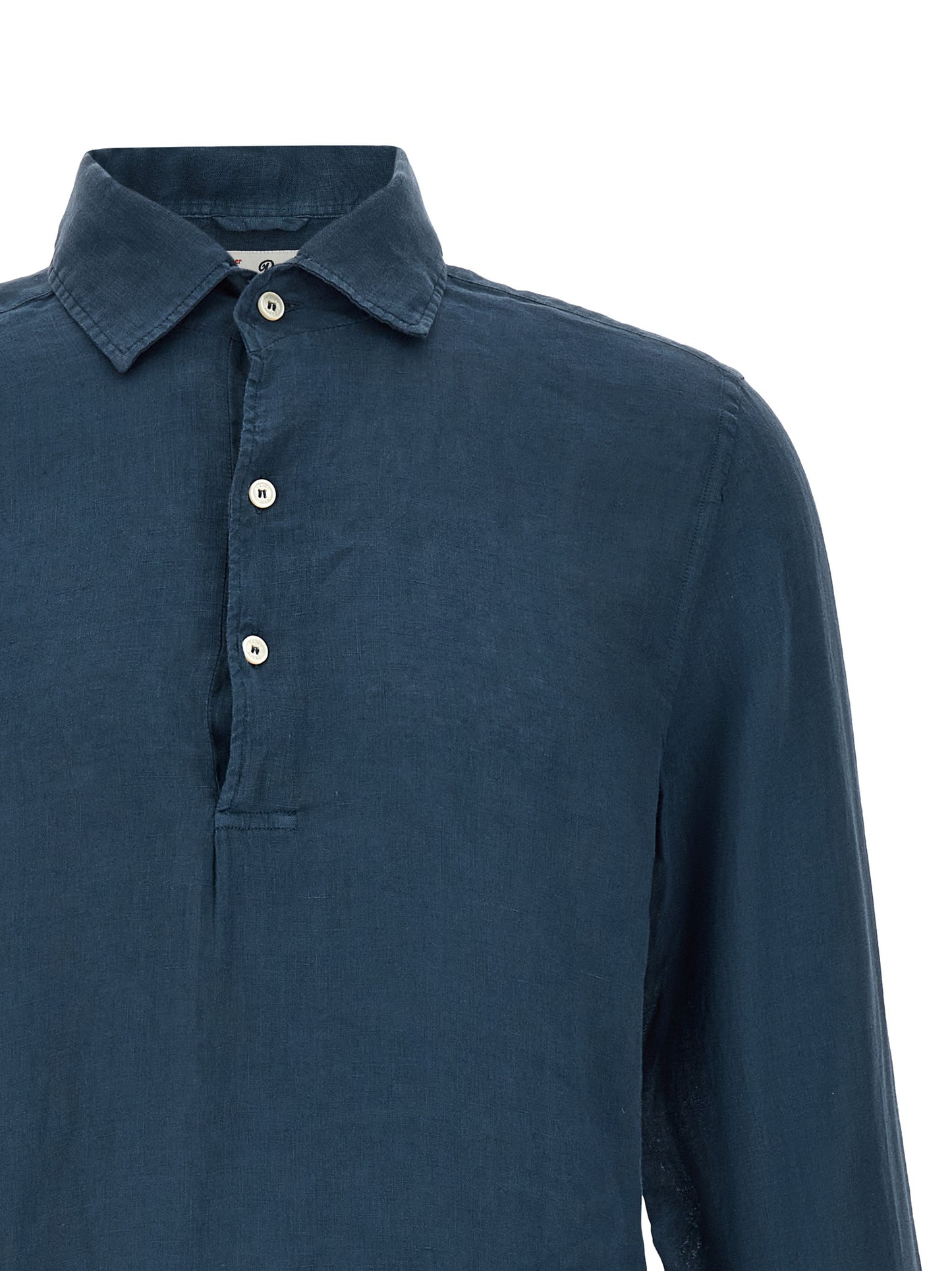 Polo Shirt by MC2 Saint Barth for men in linen blue showcases a enviable silhouette, featuring a refined and for a enviable finish.