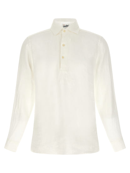 Polo Shirt by MC2 Saint Barth for men in linen white showcases a enviable silhouette, featuring a refined and for a enviable finish.